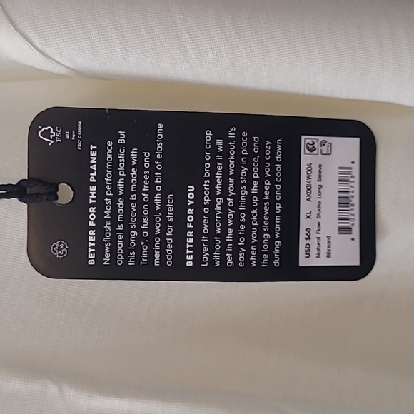 Allbirds XL Women's Natural Flow Studio Long Sleeve Tops - Picture 3 of 10